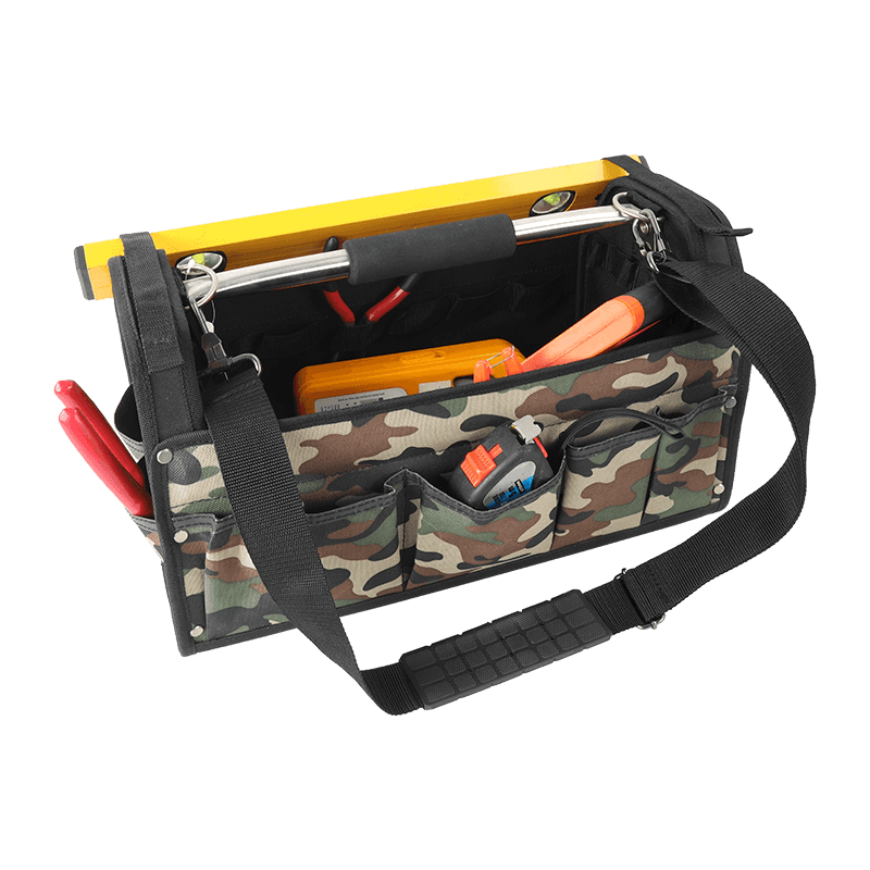 17'36-purpose open tool tote camo  with SS tube handle JKB-24317B-CA