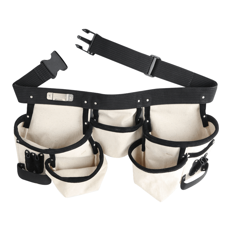 HEAVY DUTY  CANVAS 3 WAIST TOOL BELT POUCHES WITH 2 HAMMER LOOPS JKB-326513