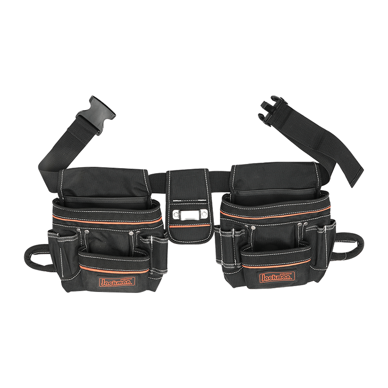 DOUBLE POUCHES TOOL BELT BLACK/ORANGE AND REFLECT STRIP,MADE OF 1680D POLYESTER  JKB-00217