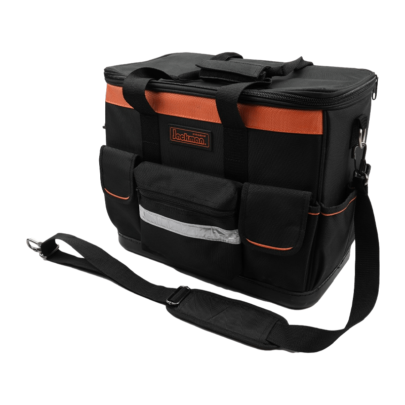 18'MULTI-PURPOSE WATER PROOF ANTI-SLIP PP BOTTOM TOOLCASE,600 SERIES BLACK/ORANGE AND REFLECT STRIP, MADE OF 1680D JKB-86114 