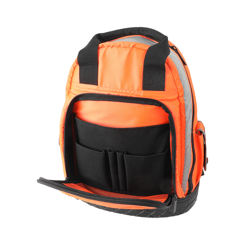 Hard bottom engineering backpack with broad reflect strip JKB-64020