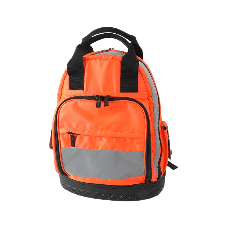 Hard bottom engineering backpack with broad reflect strip JKB-64020