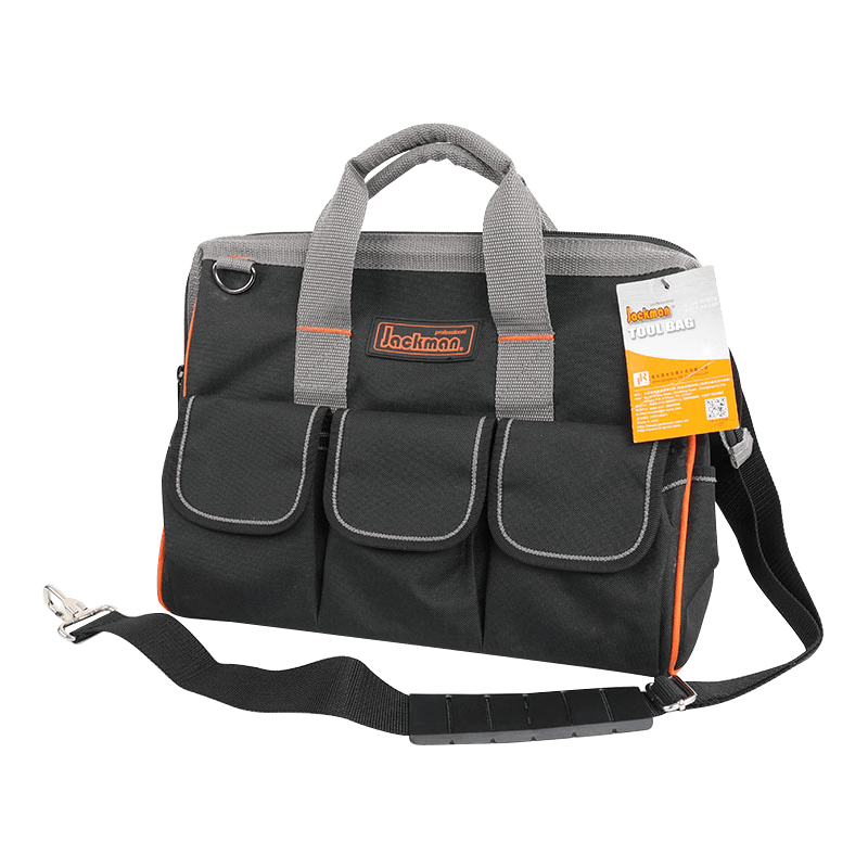 300 series 14'Orange Gray large mouth toolbag Garden tool bag with shoulder strip JKB-222B 14
