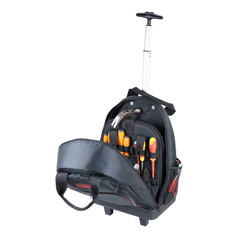 TOOL BACKPACK TROLLEY WITH WATER PROOF PP HARD BOTTOM, DETACHABLE INTERIOR TOOL PALLETE JKB-638HT15