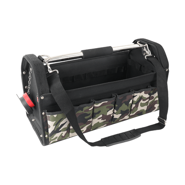 20'44-purpose open tool tote camo  with SS tube handle JKB-24317A-CA