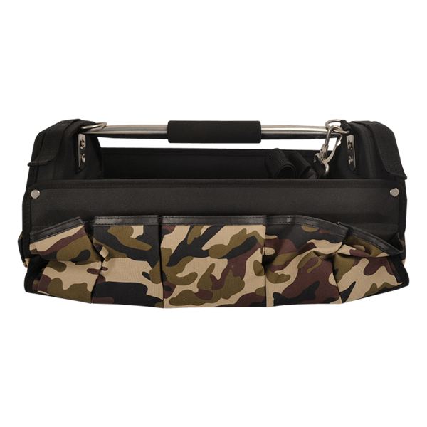 17'Collapsible 30-purpose open tool tote bag camo with ss tube handle JKB-243P17-3