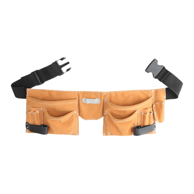 GENUINE SPLIT LEATHER CARPENTER'S TWIN WAIST POUCHES BELT  JKB-30713-P