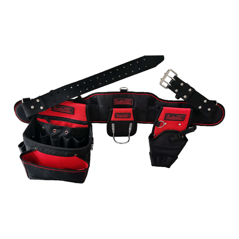 3 COMB POUCHES HEAVY DUTY TOOL BELT WITH WAIST SUPPORT AND PADDED SUSPONDERS JKB-350420