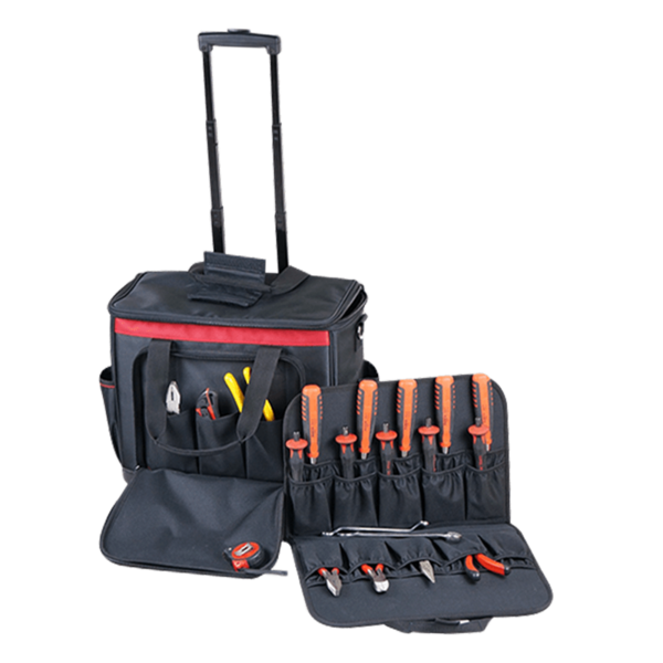 TOOL CASE TROLLEY WITH WATER PROOF PP HARD BOTTOM, REMOVABLE INTERIOR TOOL PALLETE JKB-676HT15